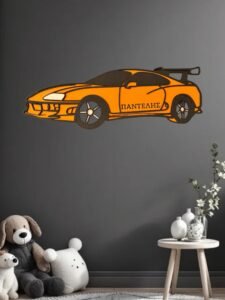 Toyota Supra Fast & Furiousχειροποίητο επιτοίχιο παιδικό φωτιστικό με οικολογικά χρώματα φιλικά στα παιδιά