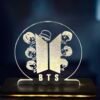 BTS ακρυλικό , πλεξιγκλάς , χειροποίητο led φωτιστικό με βάση