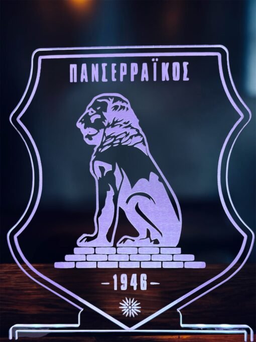 Πανσερραϊκός ακρυλικό , πλεξιγκλάς , χειροποίητο led φωτιστικό με βάση