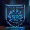 ΠΑΣ Γιάννινα ακρυλικό , πλεξιγκλάς , χειροποίητο led φωτιστικό με βάση