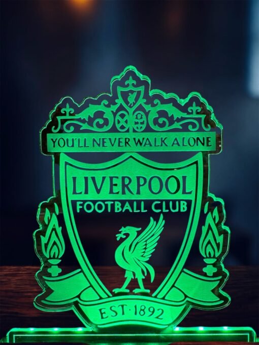 Λίβερπουλ - Liverpool FC ακρυλικό , πλεξιγκλάς , χειροποίητο led φωτιστικό με βάση