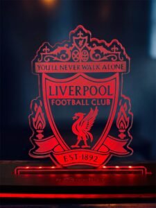 Λίβερπουλ - Liverpool FC ακρυλικό , πλεξιγκλάς , χειροποίητο led φωτιστικό με βάση