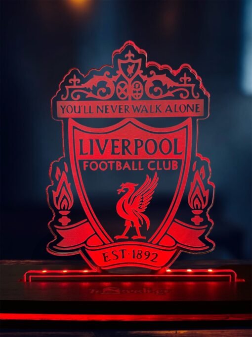 Λίβερπουλ - Liverpool FC ακρυλικό , πλεξιγκλάς , χειροποίητο led φωτιστικό με βάση
