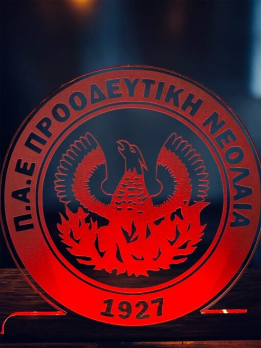Προοδευτική ακρυλικό , πλεξιγκλάς , χειροποίητο led φωτιστικό με βάση