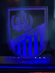 Λαμία ακρυλικό , πλεξιγκλάς , χειροποίητο led φωτιστικό με βάση