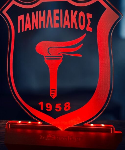 ΠΑΝΗΛΕΙΑΚΟΣ ακρυλικό , πλεξιγκλάς , χειροποίητο led φωτιστικό με βάση