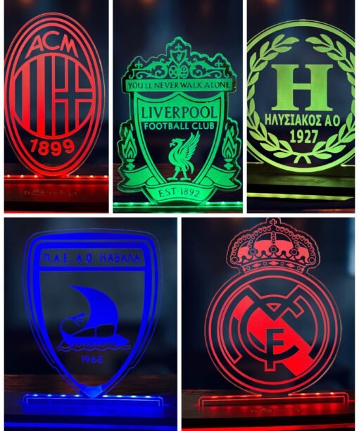 Custom LED Φωτιστικό για Αθλητικές Ομάδες & Συλλόγους Φτιαξε το δικο σου σχεδιο ακρυλικό , πλεξιγκλάς , χειροποίητο led φωτιστικό με βάση ΞΕΝΕΣ ΟΜΑΔΕΣ