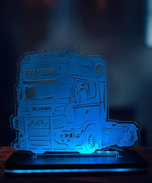 Scania Νταλίκα ακρυλικό , πλεξιγκλάς , χειροποίητο led φωτιστικό με βάση
